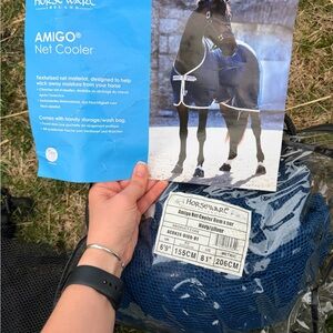 Horseware Amigo Net Cooler in Navy/Silver
